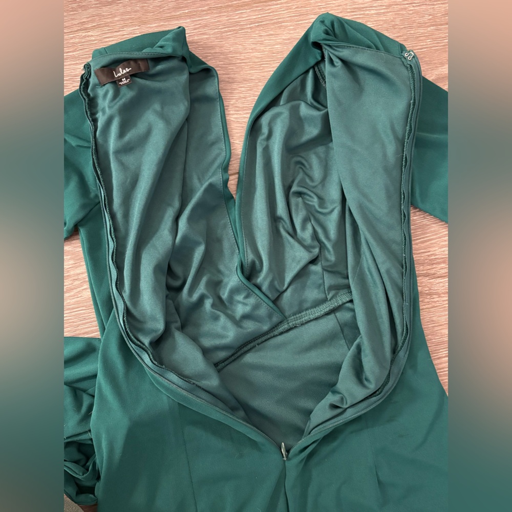 Lulu's Emerald Zip-Up Dress - Picture 3 of 3
